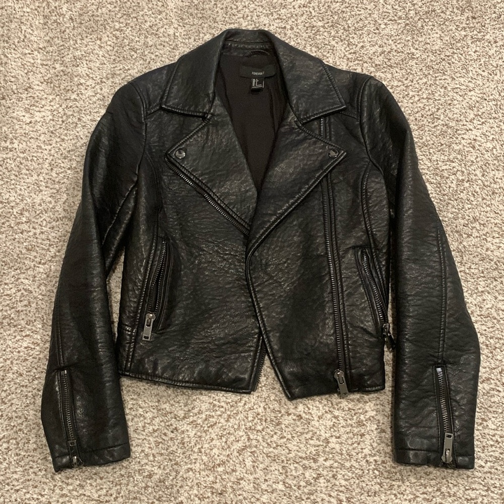 Vegan Leather Jacket Women's Small